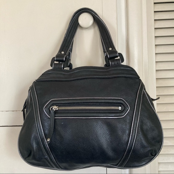Cole Haan • Black Pebbled Leather Classic Shoulder Bag Tote Satchel - Picture 5 of 14